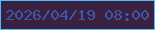 文字の大きさ：5、枠の色：4dbffe、背景の色：3a2141、文字の色：3e58a6 無料ブログパーツのブログ時計