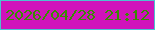 文字の大きさ：1、枠の色：4dc1cf、背景の色：d013bb、文字の色：398c03 無料ブログパーツのブログ時計