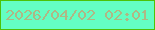 文字の大きさ：2、枠の色：4dc207、背景の色：64fec3、文字の色：afb785 無料ブログパーツのブログ時計