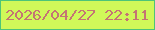 文字の大きさ：3、枠の色：4dc478、背景の色：d0f859、文字の色：c47474 無料ブログパーツのブログ時計