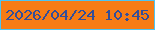 文字の大きさ：2、枠の色：4dc4f1、背景の色：f77c14、文字の色：334e9a 無料ブログパーツのブログ時計