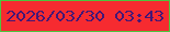 文字の大きさ：5、枠の色：4dc53e、背景の色：f62b30、文字の色：441776 無料ブログパーツのブログ時計