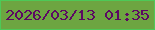 文字の大きさ：3、枠の色：4dc957、背景の色：6da541、文字の色：5c0863 無料ブログパーツのブログ時計