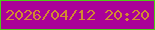 文字の大きさ：3、枠の色：4dcb18、背景の色：aa0198、文字の色：d28a31 無料ブログパーツのブログ時計