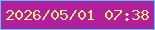 文字の大きさ：1、枠の色：4dcbf8、背景の色：b21f9d、文字の色：fce87a 無料ブログパーツのブログ時計