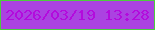 文字の大きさ：2、枠の色：4dcc3e、背景の色：ab42e1、文字の色：b30bdd 無料ブログパーツのブログ時計