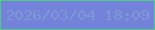 文字の大きさ：1、枠の色：4dcc84、背景の色：7482db、文字の色：7d99d1 無料ブログパーツのブログ時計