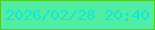 文字の大きさ：3、枠の色：4dcd2c、背景の色：52eda5、文字の色：13e6d2 無料ブログパーツのブログ時計