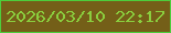 文字の大きさ：4、枠の色：4dcd3b、背景の色：745f18、文字の色：8ace3e 無料ブログパーツのブログ時計