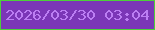 文字の大きさ：2、枠の色：4dcf3a、背景の色：7b36b7、文字の色：bc7ef3 無料ブログパーツのブログ時計