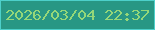 文字の大きさ：3、枠の色：4dd0ca、背景の色：289784、文字の色：95d779 無料ブログパーツのブログ時計