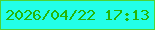 文字の大きさ：2、枠の色：4dd336、背景の色：22ffe8、文字の色：25b608 無料ブログパーツのブログ時計