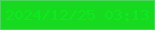 文字の大きさ：5、枠の色：4dd45c、背景の色：17d91f、文字の色：0fea20 無料ブログパーツのブログ時計