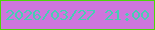 文字の大きさ：2、枠の色：4dd607、背景の色：ce76dc、文字の色：47ceb3 無料ブログパーツのブログ時計
