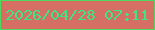 文字の大きさ：1、枠の色：4dda5c、背景の色：d56f64、文字の色：3de682 無料ブログパーツのブログ時計