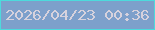 文字の大きさ：5、枠の色：4ddadc、背景の色：7da0cb、文字の色：d6d2dd 無料ブログパーツのブログ時計