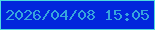 文字の大きさ：5、枠の色：4ddadf、背景の色：0126dc、文字の色：37a4dd 無料ブログパーツのブログ時計