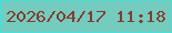 文字の大きさ：5、枠の色：4dddd7、背景の色：75cbbd、文字の色：813e31 無料ブログパーツのブログ時計