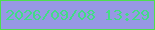 文字の大きさ：2、枠の色：4ddf4d、背景の色：9798e4、文字の色：42dc86 無料ブログパーツのブログ時計