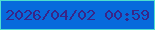 文字の大きさ：4、枠の色：4ddfd0、背景の色：076bdc、文字の色：392588 無料ブログパーツのブログ時計
