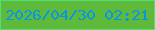 文字の大きさ：1、枠の色：4de072、背景の色：5fb93b、文字の色：0695e7 無料ブログパーツのブログ時計