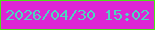 文字の大きさ：3、枠の色：4de218、背景の色：dd26d4、文字の色：4ed7bf 無料ブログパーツのブログ時計