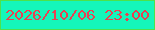 文字の大きさ：5、枠の色：4de24b、背景の色：15f6ba、文字の色：eb4152 無料ブログパーツのブログ時計
