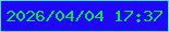 文字の大きさ：5、枠の色：4de2dd、背景の色：1f07f7、文字の色：01e946 無料ブログパーツのブログ時計