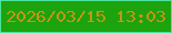文字の大きさ：4、枠の色：4de39e、背景の色：1da30d、文字の色：c69418 無料ブログパーツのブログ時計