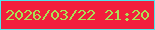 文字の大きさ：4、枠の色：4de5eb、背景の色：f21e3c、文字の色：a9e154 無料ブログパーツのブログ時計
