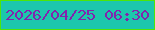 文字の大きさ：1、枠の色：4de607、背景の色：1cc7ac、文字の色：8223ad 無料ブログパーツのブログ時計