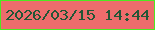 文字の大きさ：1、枠の色：4de821、背景の色：ed6c6c、文字の色：215636 無料ブログパーツのブログ時計