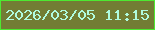 文字の大きさ：4、枠の色：4de931、背景の色：727d34、文字の色：b0fbdf 無料ブログパーツのブログ時計