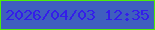 文字の大きさ：3、枠の色：4dec08、背景の色：3f5ebf、文字の色：341dea 無料ブログパーツのブログ時計