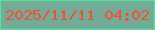文字の大きさ：5、枠の色：4dec8e、背景の色：72ac99、文字の色：f64c29 無料ブログパーツのブログ時計