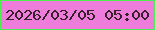 文字の大きさ：3、枠の色：4def50、背景の色：ed7cdb、文字の色：38202b 無料ブログパーツのブログ時計