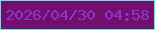 文字の大きさ：4、枠の色：4df0e4、背景の色：740e6e、文字の色：8e34cf 無料ブログパーツのブログ時計
