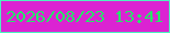 文字の大きさ：4、枠の色：4df2be、背景の色：db23d2、文字の色：27e568 無料ブログパーツのブログ時計