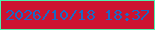 文字の大きさ：4、枠の色：4df3ae、背景の色：cc1331、文字の色：1869c7 無料ブログパーツのブログ時計