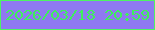 文字の大きさ：2、枠の色：4df462、背景の色：8f79f1、文字の色：3ef05c 無料ブログパーツのブログ時計