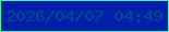 文字の大きさ：1、枠の色：4df4ad、背景の色：011fa8、文字の色：054992 無料ブログパーツのブログ時計