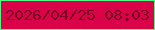 文字の大きさ：3、枠の色：4df883、背景の色：da034a、文字の色：7d0021 無料ブログパーツのブログ時計