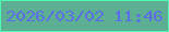 文字の大きさ：1、枠の色：4dfab3、背景の色：5caf93、文字の色：5c6ee7 無料ブログパーツのブログ時計