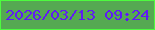 文字の大きさ：4、枠の色：4dfb3f、背景の色：55a952、文字の色：601af5 無料ブログパーツのブログ時計