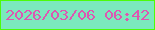 文字の大きさ：2、枠の色：4dfc08、背景の色：7be9bd、文字の色：dd57b1 無料ブログパーツのブログ時計