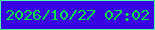 文字の大きさ：1、枠の色：4dfca8、背景の色：3902e2、文字の色：01e645 無料ブログパーツのブログ時計