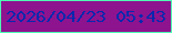 文字の大きさ：4、枠の色：4dfdb4、背景の色：8e138f、文字の色：0928ae 無料ブログパーツのブログ時計