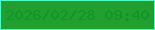 文字の大きさ：5、枠の色：4dfdc8、背景の色：21a031、文字の色：0e9525 無料ブログパーツのブログ時計