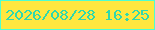 文字の大きさ：2、枠の色：4dfed0、背景の色：fee73f、文字の色：30d8ad 無料ブログパーツのブログ時計
