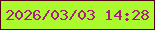 文字の大きさ：5、枠の色：4e031b、背景の色：aafa2d、文字の色：ab1d84 無料ブログパーツのブログ時計